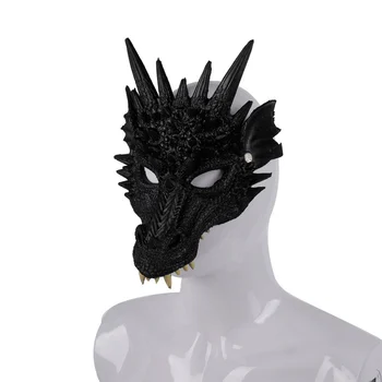 2020 4D Blue Dragon Mask Pusę Veido Kaukė Helovinas Kostiumas Šalis Papuošalai Minkštas Cosplay Baisu Helovinas Kaukė Vaikams, Paaugliams!