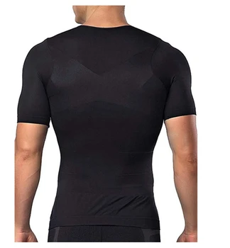 2020 NAUJAS Vyrų Kūno glass toning T-Shirt Kūno Shaper Korekcinių Laikysena Marškinėliai Lieknėjimo Diržas Pilvo Pilvo Riebalų Deginimas Suspaudimo Korsetas