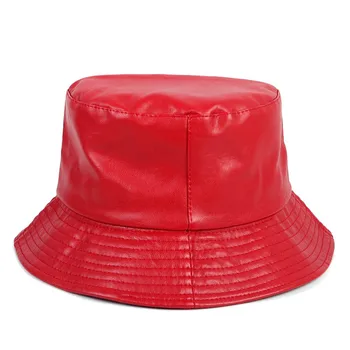 2020 Naujas Dirbtiniais Leathe Panama Kibirą Skrybėlės Kietas Suaugusiųjų Juoda Raudona Mėlyna Moteris Vyrai Žvejybos Kepurės Vyrams, Moterims, Gatvės, Hip-Hop Bobas Kepurės