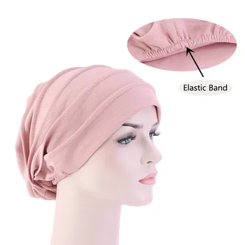 2020 Naujas Musulmonų Moterys Ruožas Miego Chemo Beanie Skrybėlių Miego Turbaną galvos Apdangalai Bžūp Galvos Wrap Vėžio Plaukų Slinkimas Priedai
