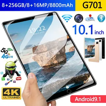 2020 Naujausias G701 Tablet PC 256G 10.1 Colių 4G Telefonu Octa Core, 8GB RAM, 256 GB ROM Android 9.1 8800mAh WiFi GPS Pasaulio Versija