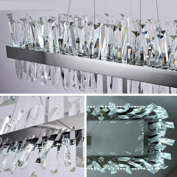 2020 Prabanga, Modernios LED Kristalų Liustra Apšvietimo Valgomasis Kambarys, svetainė AC110V 220V, Chromo / Aukso Šviesos Šviestuvas