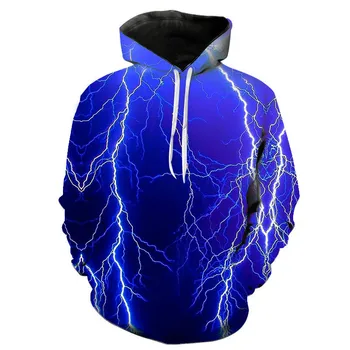 2020 m. rudenį Naujų Mados Vyrų Žaibo kostiumas 3D Atspausdintas Hoodies Palaidinės Mados Atsitiktinis Megztinis Hoodie Streetwear Viršūnės