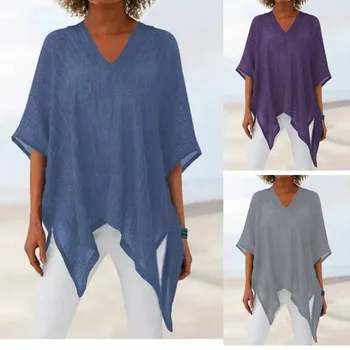 2020 metų Vasaros Nauji moteriški marškinėliai Vidurio-long Sleeve Top Prarasti Gpgb Soild Spalvos Marškinėlius