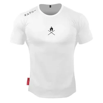 2020 metų Vasaros Naują Sporto salėse marškinėliai vyrams Sveikatingumo Kultūrizmo marškinius Vyras medvilnės trumpomis rankovėmis Prekės ženklo drabužius Veikia T-shirt vyrai