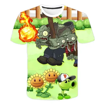 2020 metų Vasaros Vaikų Drabužių Mielas Augalai vs Zombies Wars Serijos T-shirt Animacinių filmų Berniukų T Marškinėliai T Vaikas Merginos Viršūnes Paauglys Marškinėlius