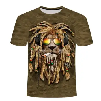 2020 naujas 3D raižyti gyvūnų berniukas, mergaitė, vaikų drabužiai 3D Liūtas Karalius T-shirt matyti 3D spausdinimo viršų 3D gyvūnų spausdinti vaikiški marškinėliai