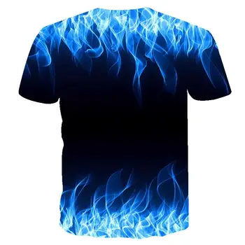 2020 naujas Mėlyna Liepsna marškinėlius Vyrų, Moterų marškinėliai 3d t-shirt Juoda Tee Atsitiktinis Viršų Anime Camiseta Streatwear trumpomis Rankovėmis Marškinėlius