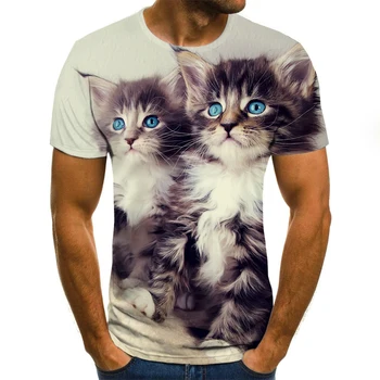 2020 naujas mados 3D atspausdintas T-shirt gyvūnų modelio vasaros trumpomis rankovėmis apvalios kaklo viršuje atsitiktinis vyriški T-shirt