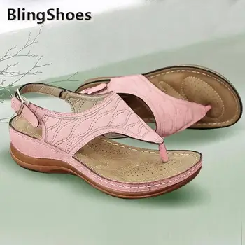 2020 naujas moterų vasaros sandalai pleištai mados fifo atidaryti tne seksualus kietas sandalai sagtis paplūdimio batai ponios plius dydžio basutės