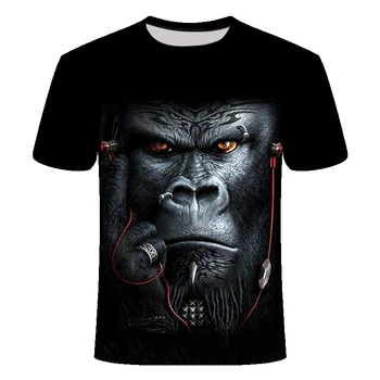 2020 vyriški Marškinėliai 3D Atspausdintas Gyvūnų Beždžionė Marškinėlius trumpomis Rankovėmis Juokinga Dizaino Laisvalaikio Viršūnes Tees Vyrų Helovinas T Shirt Marškinėliai 5XL