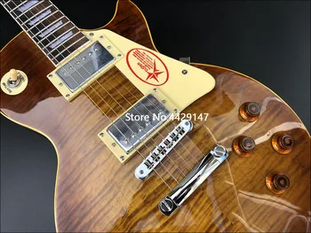 2020High kokybės elektrinė gitara,Kietas Raudonmedžio kūną Su Dūmo spalva Flamed Maple Top, 