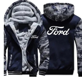 2020New Aukštos kokybės Ford Hoodies Striukė Žiemos Vyrų Mados Atsitiktinis Vilnos Linijinės Vilnos Ford Megztiniai Megztinis Vyras Kailis