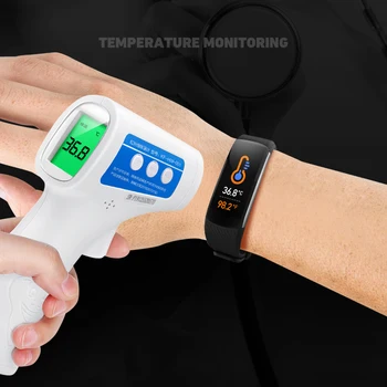 2021 Naujas Smart Apyrankę Kūno Temperatūra, Kraujo Spaudimas Fitness Tracker Širdies ritmo Monitorius Vyrams, Moterims, Smart Juosta, skirta 