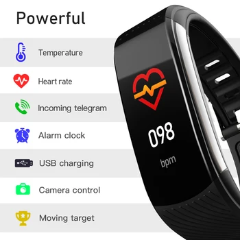 2021 Naujas Smart Apyrankę Kūno Temperatūra, Kraujo Spaudimas Fitness Tracker Širdies ritmo Monitorius Vyrams, Moterims, Smart Juosta, skirta 