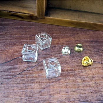 20sets/daug kubo Stiklo Burbulu su bžūp nustatyti papuošalai išvados tuščiavidurio kubo stiklo butelis pasaulyje padengti dome