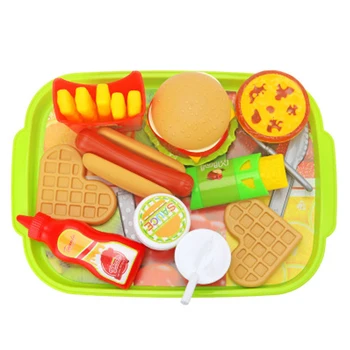 22Pcs/Set Vaikų, virtuvės, maisto, žaislų, Žaisti namus, imitavimo žaislai, Mėsainiai Fri, Hot Dog Nustatyti Švietimo Žaislai vaikams