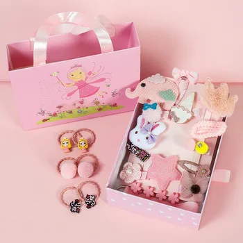 24pcs/rinkinys dovanų dėžutėje vaikams, cartoon Princesė plaukų aksesuarai, plaukų įrašą su dovanų baby girl plaukų juosta staigius plaukų įrašą
