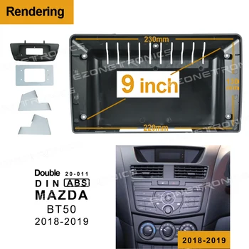 2Din Automobilių DVD Rėmo Garso Montavimo Adapteris Brūkšnys Apdaila Rinkiniai Facia Skydelis 9 colių Mazda BT50 2018-2019 Dvigubo Din Radijo Grotuvas