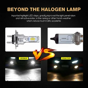 2VNT LED H7 Lemputė, priekinis žibintas SPT Chip LED Automobilių Šviesos 8000LM/Lemputė 55W Super Šviesus 6000K Balta priekinis žibintas Bulbs12V 24V Automobilio Stiliaus