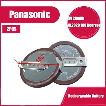 2VNT Panasonic Originalus VL2020 3V 20mAh monetos tipo įkraunamas 180 laipsnių ličio mygtuką VL2020/HFN