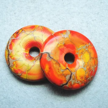 2VNT pobūdžio imperial jaspio akmens karolius, apvalios formos spurgos dydis 40mm oranžinė spalva yra labai karšta gem akmens, moteriški papuošalai,
