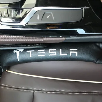 2X Sėdynės Skirtumas Užpildų Tesla Model S Modelis X 3 Pavyzdys PU Odos Barjerą Trinkelėmis Saugojimo Lizdo Kištuką Interjero Automobilių Reikmenys
