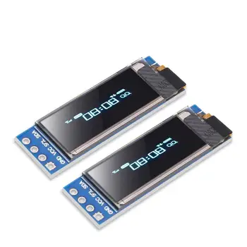 2vnt 0.91 colių I2C SSD1306 LED DC Ekrano Modulis Mėlynas I2C LCD 128x32 Ekrano Tvarkyklė Arduino Aviečių pi 3.3 V~5V