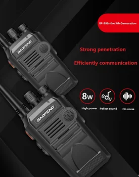 2vnt Baofeng BF-999S dvikrypčio Radijo ryšio walkie talkie, 8W/4800nAh CB Radijo FM siųstuvas-imtuvas walkie-talkie рация