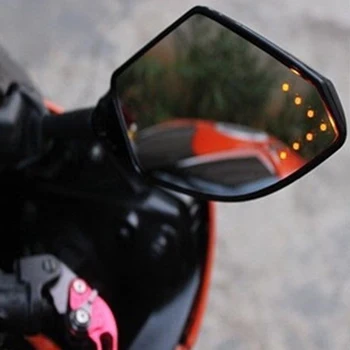 2vnt Motociklo Vairo Kalno galinio vaizdo Veidrodėliai su LED Posūkio Signalo Žibintai 2019