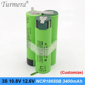 3 baterijos 18650 pack ncr18650b 3400mah 10.8 v 12,6 v suvirinimo, litavimo, baterija atsuktuvas įrankiai baterija individualų baterija