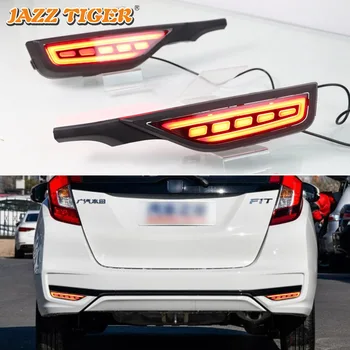 3-in-1 Funkcijos Automobilio LED Galinis Rūko Žibintas Stabdžių Žibintas Dinamiškas Posūkio Signalo Bamperio Apdaila Žibintas Honda Jazz Tinka 2018 - 2020 m.