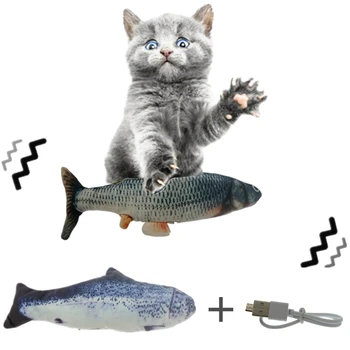 30CM Naminių Kačių Žaislas USB Įkrovimo Modeliavimas Elektros Šokių Juda Floppy Žuvų Katės Žaislas, Skirtas Kačių Žaislai Interaktyvus Šuo Dropshipping