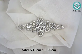 (30pcs)Didmeninės geležies puošnios nuotakos siuvimo sidabro krištolas kalnų krištolas aplikacijos pleistras suknelės, vestuvių varčios lankelis WDD0165