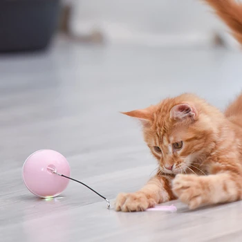 360 Laipsnių Savarankiškai valcavimo Kamuolys su Varpeliu Smart Kačių Žaislai Kamuolys Patvarus Įdomus Pet Žaislas Patvarumo Juokinga Bite Girgždėti Žaislai
