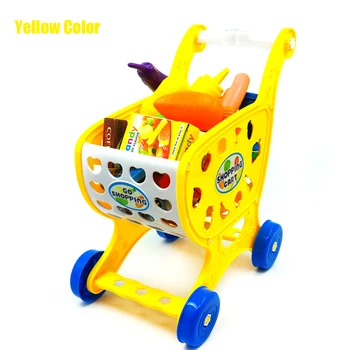 37pcs Mini parduotuvė Pirkinių Krepšelį Žaislai Modeliavimas Krepšelį Plastikinių Maisto Daržovių Žaislas Vaikams Vežimėlio Merginos Apsimesti Žaisti Žaidimą