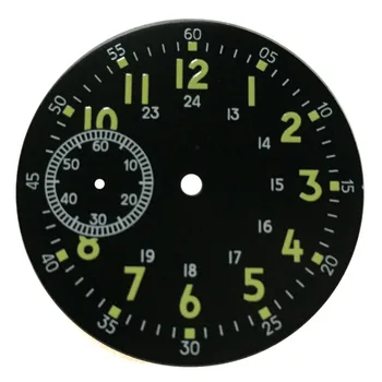 38.9 mm Sterilaus Black dial Šviesos Žalia numeriai tilptų ranka likvidavimo 6497 ST36 Žiūrėti judėjimo antra sub-ciferblatas ne 9 val.