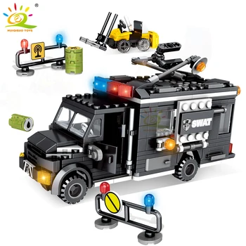 391pcs Specialiųjų Pajėgų Swat Policijos Duomenys Sunkvežimių Blokai Miesto Patrol Visureigis Automobilis Automobilio Švietimo Plytų Žaislai Vaikams