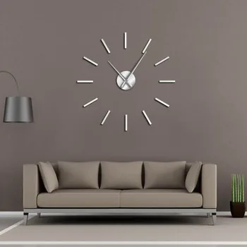 3D Didelis Akrilo Veidrodžio Efektas Sieninis Laikrodis Paprastos Konstrukcijos Sienos Meno Dekoratyvinis Kvarco Ramioje Valyti Modernus Didelis Laikrodis Rankas Sienos Žiūrėti
