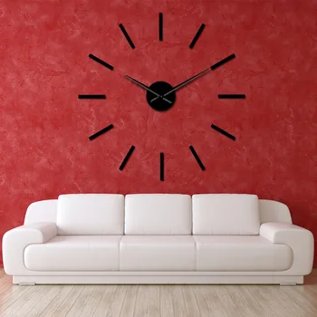 3D Didelis Akrilo Veidrodžio Efektas Sieninis Laikrodis Paprastos Konstrukcijos Sienos Meno Dekoratyvinis Kvarco Ramioje Valyti Modernus Didelis Laikrodis Rankas Sienos Žiūrėti