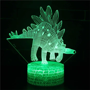 3D Dinozaurai Naktį Žibintai Juros periodo 16 Spalvų Kūrybos LED Žibintai, Stalo Lempa Naktį Lempos Kalėdų dovanos Dekoro Vaikai Miega Lempos
