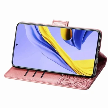 3D Drugelis vientisos Spalvos Piniginė Flip Case For Samsung Galaxy Note 8 9 10 lite S9 S10 S20 Plius M11 M21 M31 A51 A71 Odos Padengti