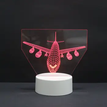 3D LED Nakties Žiburiai Automobilio Variklio Plokštumos 7 Spalvų Keitimas USB Jutiklinį Jungiklį Holograma Atmosfera Naujovė Lempa, Namų Dekoravimo, Dovanų