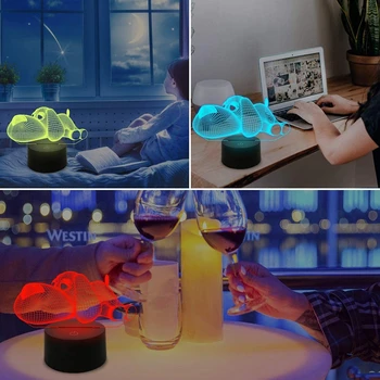 3D LED Šuo Naktį Šviesos Puikus Šuniškas Kūdikių naktinė lempa, Miegamojo,Nuotolinio Valdymo pultas 16 Spalvų Kaita Iliuzija Dekoro Lempos