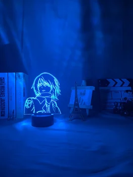 3D Led Nakties Šviesos Anime Ataka Titan Mikasa Akermano Lempos, Miegamojo Dekoro USB Šviesos Kietas Gimtadienio Dovana, Naktiniai staleliai, Stalinės Lempos