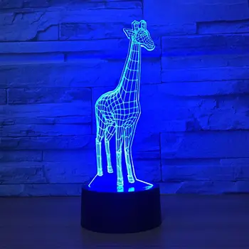 3D Lempos Žirafa 7 Spalvų RGB Led Naktį Žibintai Vaikams Touch Led USB Lentelė Lampara Kūdikis Miega naktinė lempa Naujovė Lašas Laivybos
