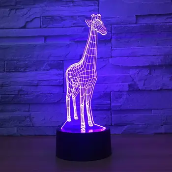 3D Lempos Žirafa 7 Spalvų RGB Led Naktį Žibintai Vaikams Touch Led USB Lentelė Lampara Kūdikis Miega naktinė lempa Naujovė Lašas Laivybos