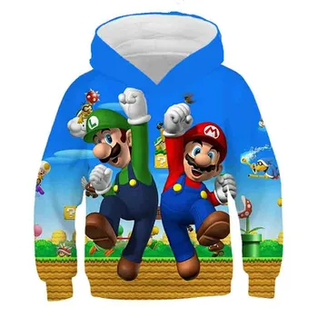 3D Mario crazy nuotykių žaidimas berniukai ir mergaitės, sonic, įdomus Palaidinukė drabužiai, vaikų animacija street wear