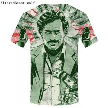 3D marškinėliai vyrams Pablo Escobar Spausdinti Vyrų marškinėliai Narcos Pablo Escobar Juokingi marškinėliai trumpomis Rankovėmis Naujovė Topai marškinėliai homme