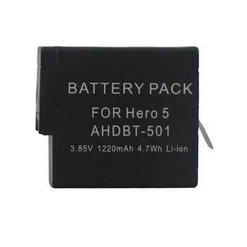 3Pc Visiškai Iššifruoti GoPro Hero 5 Herojus 6 Baterijos +Baterijos atveju GoPro Kamera AHDBT-501 AHDBT 501 Gopro Hero5 6 4K vaizdo Kamera